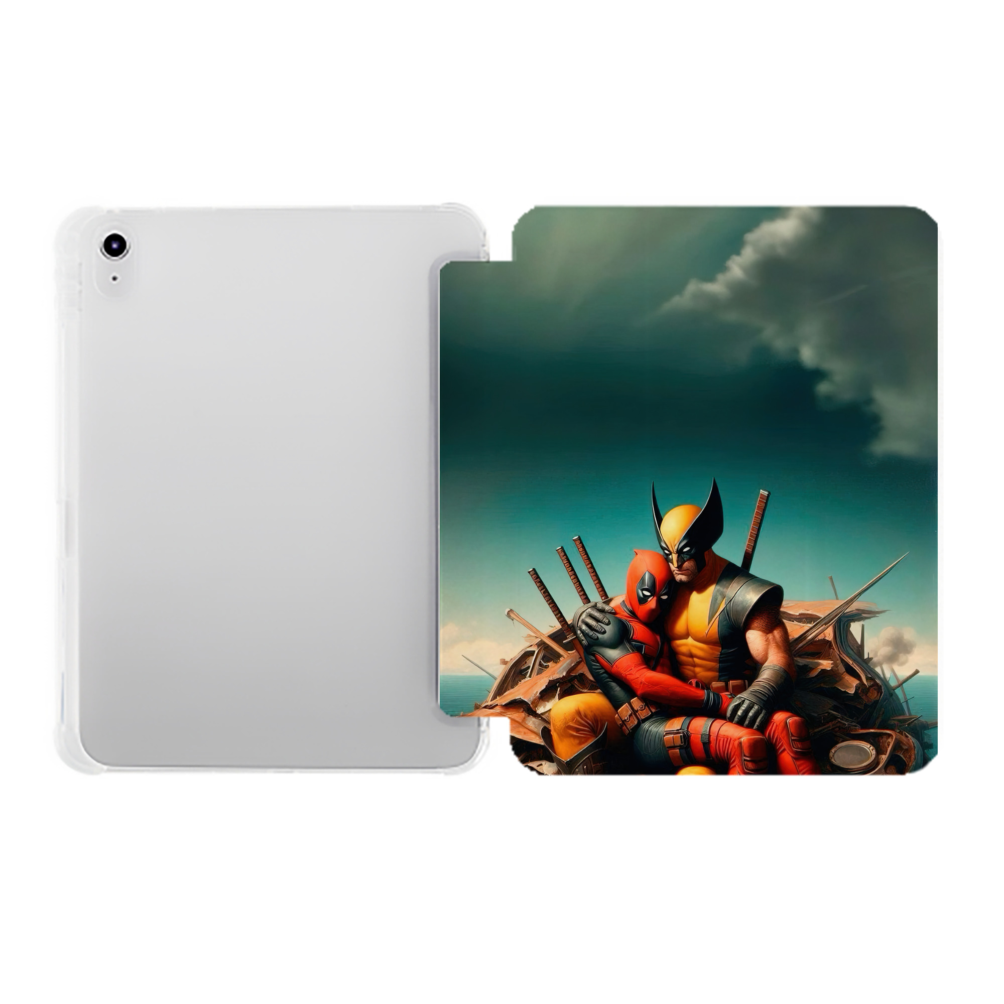 （画像用） Deadpool デッドプール IPad ケース ペン収納付き 三つ折りスタンド PUレザー×シリコン 対応機種9.5/10.5/10.9インチ